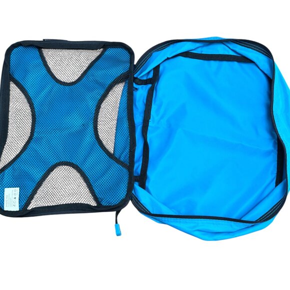 SHACKE PAK Packing Cubes NWOT 4 Piece Set Aqua Blue with Black All Size 10x13x4 - Picture 4 of 6